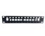 10 Patch panel 12port modulární s vyvazovací lištou, přední pohled