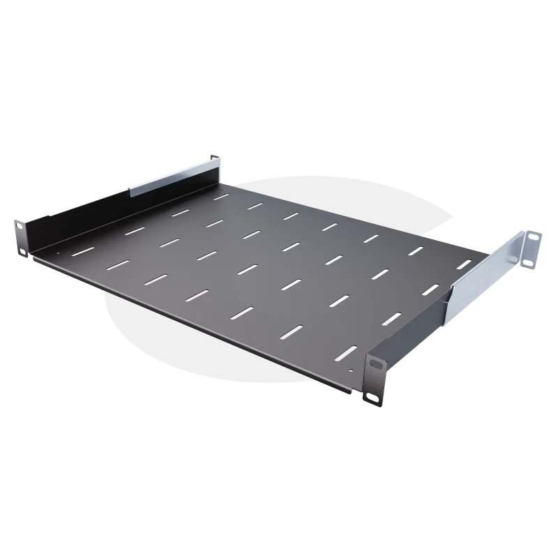 19“ Fachboden perforiert 1U 450mm, schwarz