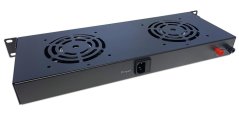 CTnet 19" ventilační jednotka 1U, 2 ventilátory, zadní pohled