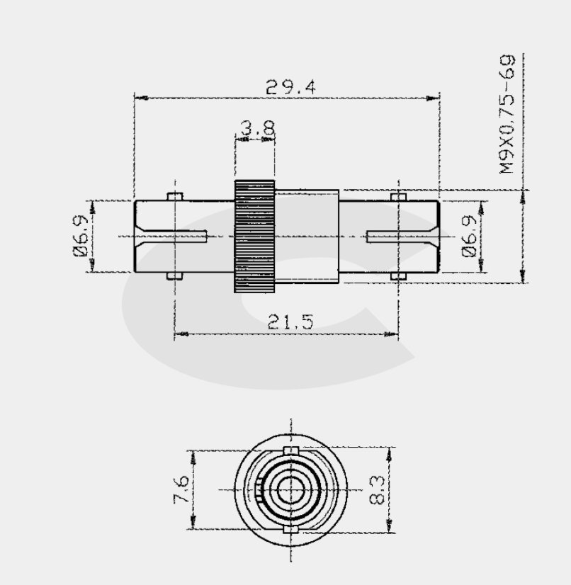Optická spojka ST OM1/OM2 multimode jednoduchá (ST-ST), rozměr