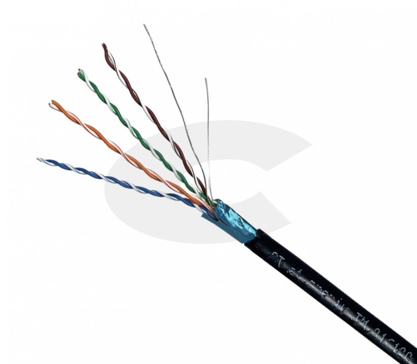 CTnet kabel FTP cat.5e drát PE venkovní jednoplášť, 305m